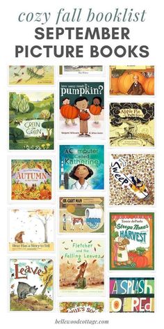 the front cover of favorite fall picture books for kids, including pumpkins and other children's books