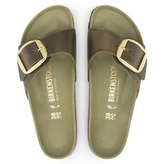 Madrid Big Buckle Natural Leather Oiled Madrid Big Buckle, Birkenstock Sandal, Birkenstock Madrid Big Buckle, Single Wide, Birkenstock Women, Calf Muscles, Birkenstock Sandals, Birkenstock Madrid, Green Olive