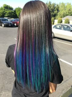 Mermaid Tips Hair, Peacock Hair Color Peekaboo, Girls Hair Color Ideas Kids, Kid Hair Color Ideas, Kids Hair Color Ideas Girls Fun, Kids Hair Dye Ideas, Northern Lights Hair, Kids Hair Color Ideas, Peacock Hair Color