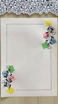 a piece of paper with some flowers on it