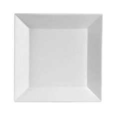 a square white plate on a white background