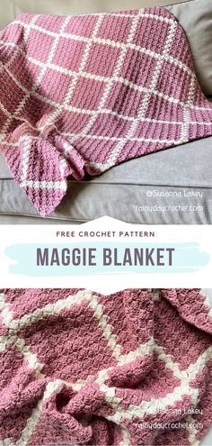 a crocheted blanket is shown with the text, free crochet pattern