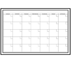 a black and white calendar with lines on the front, one page is blank for each month