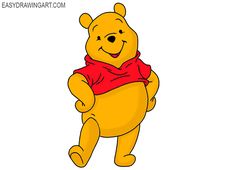 winnie the pooh is standing up with his arms spread out and legs crossed, wearing a red scarf