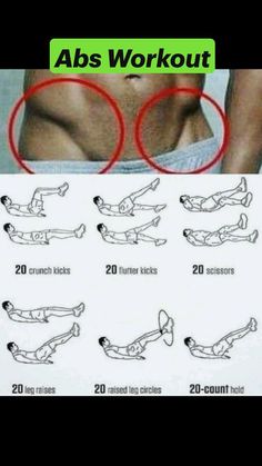 the abs workout poster shows how to do it