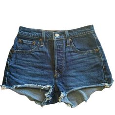 Nwot Levi’s Womens Mid-Rise Cutoff Denim Shorts Size Xs New Condition With No Known Flaws. Crisp Feel, Dark Wash Denim. There Is No Size Tag. Please Be Sure To Read Measurements Below. Approximate Measurements - Waist: 13” Length: 10.5” In Front, 12” In Back Inseam: 2.5” Rise: 10” Bundle & Save, Fast Shipper. Smoke-Free Home. Reasonable Offers Welcome! Dark Jean Shorts, Dark Blue Jean Shorts, Levi 501 Shorts, Dark Denim Shorts, Levi Jean Shorts, High Rise Denim Jeans, Cutoff Shorts, High Rise Denim Shorts, Denim Cutoff Shorts