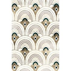 an art deco wallpaper with circular shapes