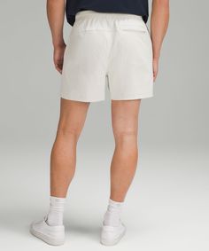 From Weekdays To Weekends. A Classic Cut And Extra Room Where It Counts Make These Shorts Easy To Dress Up Or Down. Designed For Casual. Streamlined Fit That Gives Glutes And Thighs Breathing Room. Internal Drawcord Lets You Customize Your Fit. Back Zippered Pocket. Gusset Is Placed To Allow Increased Mobility. This Garment Was Treated With No-Stink Zinc To Inhibit The Growth Of Odour-Causing Bacteria On The Fabric. | Bowline Short 5" Woven Lululemon Cotton Bottoms With Built-in Shorts, Lululemon Relaxed Fit Shorts For Summer, Lululemon Shorts With Pockets For Summer, Sporty Lululemon Summer Bottoms, Lululemon Sporty Summer Bottoms, Lululemon Summer Shorts With Built-in Liner, Lululemon Summer Bottoms With Pockets, Fitted Lululemon Bottoms For Summer, Lululemon Cotton Bottoms With Elastic Waistband