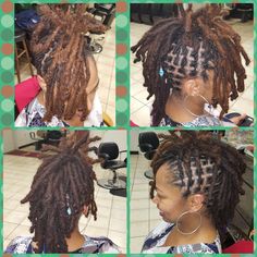 Maintenance twists n mohawk.. Loc Mohawk Styles Dreadlocks, Locs Hairstyles Mohawk, Mohawk With Locs, Petal Mohawk Locs, Loc Petal Mohawk, African American Hair Care, African American Hairstyles