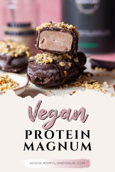 vegan protein magnets stacked on top of each other