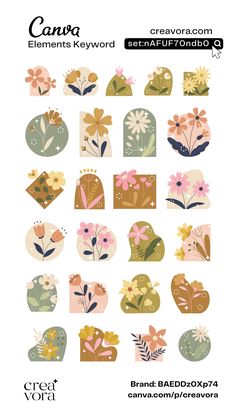 Canva Element Keyword For Flower Plant Illustration On Canva 
Creator By Creavora || set:nAFUF70ndb0 Free Canva Stickers, Canva Letters Elements, Canva Stickers Keywords Free, Canva Letter Elements Keyword, Aesthetic Canva Elements, Canva Elements Free, Canvas Elements, Canva Keywords Elements