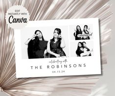 an advertisement for the robinsons with three women in black and white photos on it