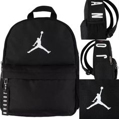 The Backpack Is Plenty Spacious For Your Everyday Essentials. Zippered Front Pocket, Side Mesh Bottle Pocket, Pocket Jordan Keychain Black College Bag For Back To School, Back To School Black College Bag, Black College Backpack, Jordan Keychain, Jordan Backpack, Black Jordans, Womens Jordans, Mini Backpack, Everyday Essentials