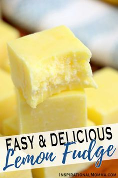 easy and delicious lemon fudge recipe made with only 3 ingredients, it's the perfect dessert