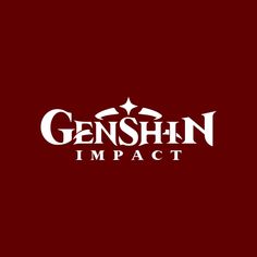 the logo for genshn impact, which has been changed to red and white