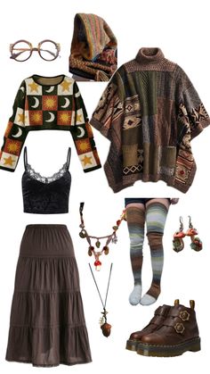 Maximalist Witch, Earthy Outfits, Hippie Style Clothing, Witchy Fashion, Witch Outfit, Fashionista Clothes, Hippie Outfits, Autumn Outfit, Hippie Style