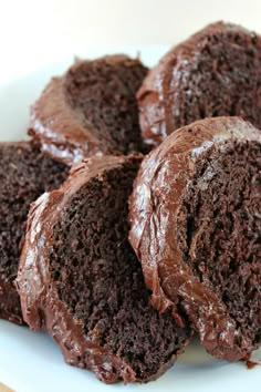 chocolate cake donuts on a white plate