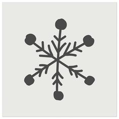 the snowflake is black and white on a light gray background, it appears to be an illustration