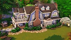 Sims 4 Farmhouse, Sims4 Inspiration, Home The Sims 4, Bay House Plans, Brindleton Bay, Suburban Home, Sims Inspiration, Die Sims 4, Sims 4 Speed Build