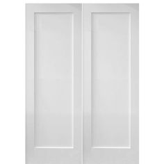 two white doors on a white background