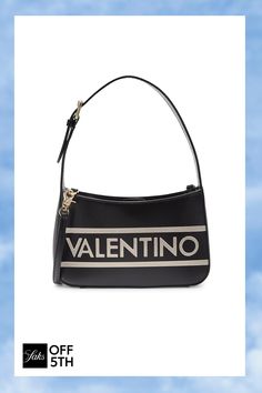 Logo Leather Shoulder Bag Elegant Handbags, Valentino Logo, Stylish Shoulder Bag, Leather Handle, Exterior Design