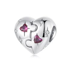 View our 925 sterling silver charm collection that will add an element of elegance to your pandora bracelet. Click to shop now!  https://www.etsy.com/shop/Hitye ❤️ Description ❤️ You will receive a Heart Puzzle Pendant The inspiration of the heart puzzle charm comes from the interdependence and completeness in love. The pendant featured with a puzzle-shaped design symbolizes the relationship and connection between individuals, which conveys the feeling of 'You are part of me'. It embodies the co Silver Heart-shaped Bracelet With Charms, Heart-shaped Charm Bracelets For Valentine's Day, Love Puzzle, Sterling Silver Heart-shaped Jewelry With Removable Charms, Heart-shaped Charm Bracelet With Dangling Charms For Valentine's Day, Couple Heart, Basic Bracelet, Silver Heart-shaped Charm For Valentine's Day, Diy Jewelry Gifts