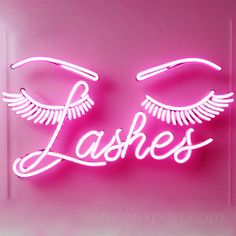 Lashes LED Neon Sign Pink - NeonXpert Beauty Salon Room, Pink Neon Sign, Makeup Area, Service Area, Lash Room, Art Of Beauty, Nail Salons, For Lash, Beauty Services