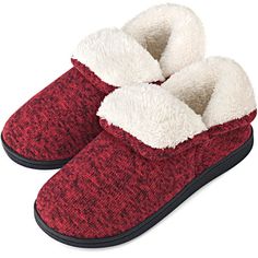 Cozy & Warm & Lightweight - Conquer the cold using this boot-style slipper, the whole interior is covered with fluffy wool fleece, skin-friendly & moisture-wicking, keeping you warm throughout the winter. Elegant & Durable - Exquisite thickened knit upper with the back heel; Collar is foldable to prevent snow or wind from sliding into the shoes and warm your ankles. Cushioning & Support - Padded with layers of high-density memory foam, high-resilient foam, and shock-absorption EVA, that really m Indoor Outdoor House, Slippers Boots, Outdoor House, Winter Slippers, Fuzzy Slippers, Driving Shoes, House Shoes, House Slippers, Slipper Boots