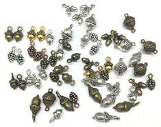 PRICES MAY VARY. DECORATION SUPPLIES-Perfect charm for handmade works as necklace,earring,bracelet,keyring,sweater chain,anklet,chocker,etc. MULTISTYLE-Different charms were assorted,whatever you can find your favorites. QUALITY MATERIAL-Zinc alloy with plating treatment,lead and cadmium free.Fadeless and eco-friendly. SEPCIFICATION-Size:about 16mm,hole size:2mm,weight:85g/pack. PACKAGE-50pcs assorted acorn&pinecone charm.Color:silver,bronze and copper tones. Gold Field, Jewelry Charms Pendants, Garden Jewelry, Jewelry Making Charms, Pine Cone, Metal Charm, Diy Jewelry Making, Bead Crafts, Jewelry Findings