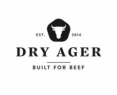 dry ager built for beef logo with bull head on the front and back side