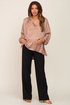 Details A straight leg dress pant with an over-belly waistband. Content + Care 95% Polyester 5% Spandex HAND WASH COLD, DO NOT BLEACH, HANG DRY, IRON LOW Import Size + Fit Inseam: 32" Product Code: 82814 Model Stats: Height: 5'7" Bust: 32.5" Hips: 36" Wearing Size: Small Maternity Business Casual, Maternity Office Wear, Maternity Dress Pants, Casual Maternity Outfits, Cute Maternity Outfits, Maternity Outfits, Casual Maternity, Trendy Maternity, Fall Denim