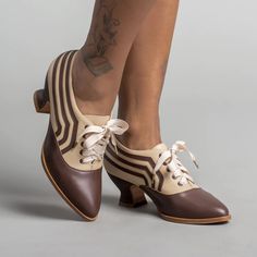 American Duchess: Bernadette Women's Edwardian Oxfords (Tan/Brown) Bernadette Banner, Cottage Core Dark Academia, Cottage Core Dark, Ribbon Shoe Laces, American Duchess, Ribbon Shoes, Vintage Style Shoes, Time Traveler, Satin Shoes