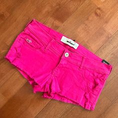 Hollister Classic Shorts Size 3, W26 Hot Pink Distressed Look! Label Is Crossed Out, Otherwise In Perfect Condition So Cute! New Trashy Y2k, Hollister Shorts, Pink Shorts, Halloween Outfits, Hollister, So Cute, Hot Pink, Womens Shorts, Fashion Outfits