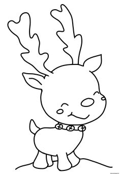 a cartoon deer with antlers on its head