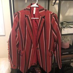 Mural. Bought Brand New At Nordstrom. Doesn’t Fit. Size S Casual Red Fall Blazer, Casual Red Blazer For Winter, Casual Red Blazer For Fall, Casual Long Sleeve Burgundy Blazer, Trendy Red Outerwear For Work, Chic Red Fall Blazer, Trendy Red Blazer For Spring, Trendy Red Blazer For Work, Trendy Red Blazer For Workwear