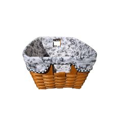 an empty basket with two handles on it