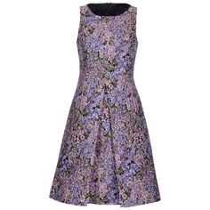 New MICHAEL KORS Floral Dress Designer Size 12 Colors - Lilac, Pink, Green on Black Background Back Side Zip Closure Fully Lined Measurements: Length - 40 inches, Waist - 33", Bust - 39", Hip - 41". Made in Italy New with Tag. Dresses Lilac, Flower Pattern Dress, Floral Dress Design, Knee Length Cocktail Dress, Purple Cocktail Dress, Lilac Pink, Zip Dress, Dress Designer, Sleeveless Shift Dress