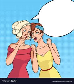 two women with speech bubbles in pop art style