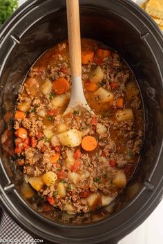 Crock Pot Poor Man's Stew Recipe - Eating on a Dime Crock Pot Poor Man’s Stew, Poor Mans Stew Crock Pot, Hamburger Stew Crock Pot, Poor Man's Stew, Poor Man Soup, Poor Mans Stew, Crock Pot Beef Stew, Ground Beef Stews, Crock Pot Beef