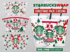 starbucks christmas cup wrapper and stickers