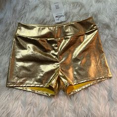 Kepblom Brand Soft Gold Hottie Dance Shorts New With Tags Size Medium Bought For Dance Recital And Not Used Gold Shorts, Media Buying, Dance Shorts, Dance Recital, Dragon Ball Art, Mini Shorts, Halloween Costume, Statement Pieces, Halloween Costumes