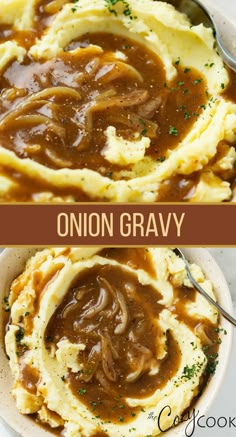 onion gravy on top of mashed potatoes Salisbury Steak With Onion Gravy, Brown Gravy Recipe, Homemade Salisbury Steak, Homemade Gravy Recipe, Easy Gravy Recipe, Pork Gravy, Homemade Sauce Recipes, Beef Gravy, With Mashed Potatoes