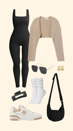 Raegan Byerley's Amazon Page Cardigan Jumpsuit Outfit, Sweater Jumpsuit Outfit, Outfits With Slouch Socks, Slouch Socks Outfit Sneakers, Slouch Socks With Sneakers, Jumpsuit And Cardigan Outfits, Black Bodysuit Outfit Ideas, Jumpsuit Outfit With Cardigan, Jumpsuit With Sweater