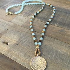 Necklaces - Luck And Prosperity, Aventurine And Tiger´s Eye Beaded Necklace With Tibetan Pendant, 108 Bead Mala Floating Diamond Necklace, Elizabeth Jewelry, Beaded Jewelry Necklaces, 108 Mala Beads, 108 Bead, Beaded Jewelry Patterns, Mala Necklace, A Necklace, How To Make Necklaces