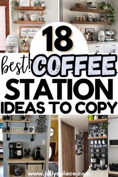 coffee station ideas, coffee bar ideas, coffee area, coffee bar home, coffee nook Chic Coffee Bar, Coffee Corner Kitchen, Coffee Nooks, Coffee Bar At Home, Coffee Station Ideas, Bar At Home, Coffee Counter, Coffee Area, Coffee Bar Ideas