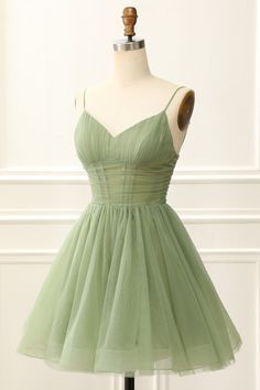 Pastel Formal Dresses Short, Mint Green Dress Short, Pale Green Dress Formal, Quince Surprise Dance Outfits Sage Green, Hoco Dresses Corset Top, Sage Green Dress Casual, Elegant Formal Dresses Short, Sage Green Homecoming Dress, Short Grad Dresses