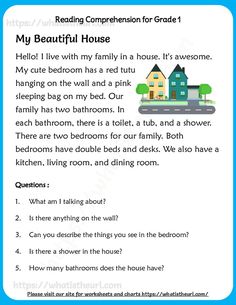 the reading companion worksheet for grade 1 students to learn how to read their house