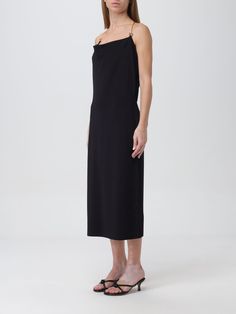 Dress BOTTEGA VENETA Woman color Black Chain Strap Dress, Plunge Neck Midi Dress, Bottega Veneta Dress, Open Back Midi Dress, Dress Woman, Linen Shirt Dress, Dress For Woman, Silk Midi Dress, Cotton Midi Dress