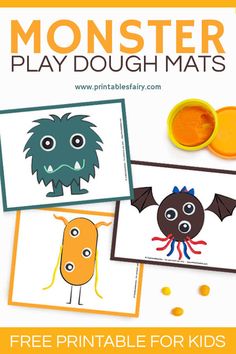 free printable monster play dough mats for kids