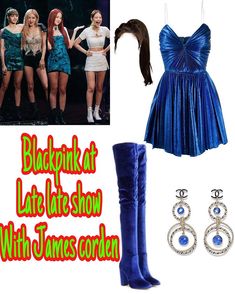 the blue dress and boots are featured in this ad